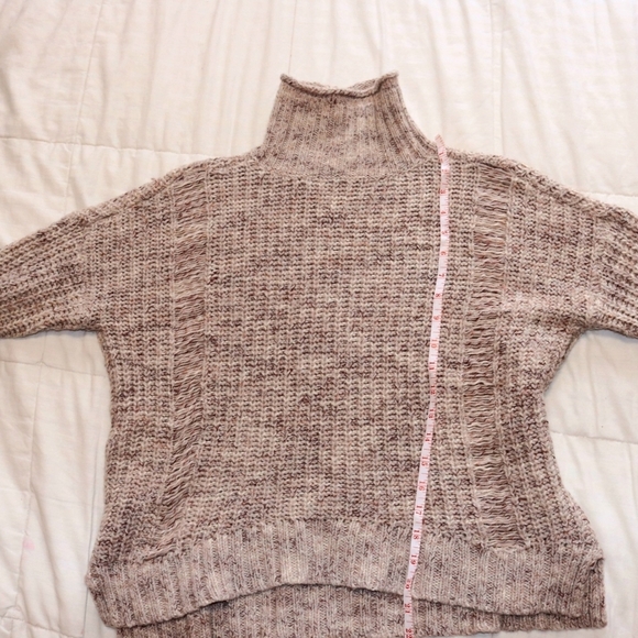 Express Wool High Neck Chunky Knit Pullover Sweater, Medium Color: Beige - Picture 5 of 8